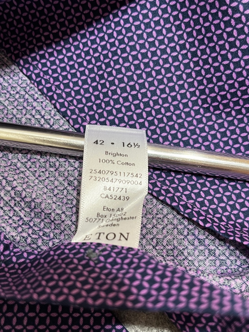 Eton Men's Purple Microdot Dress Shirt - Picture 9 of 9